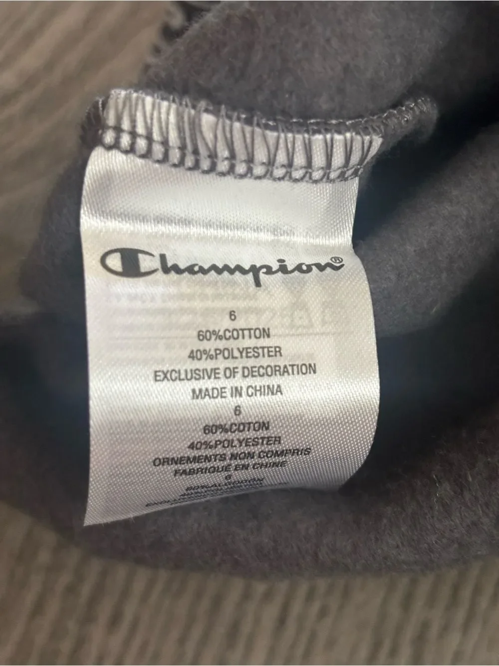 Champion clear label